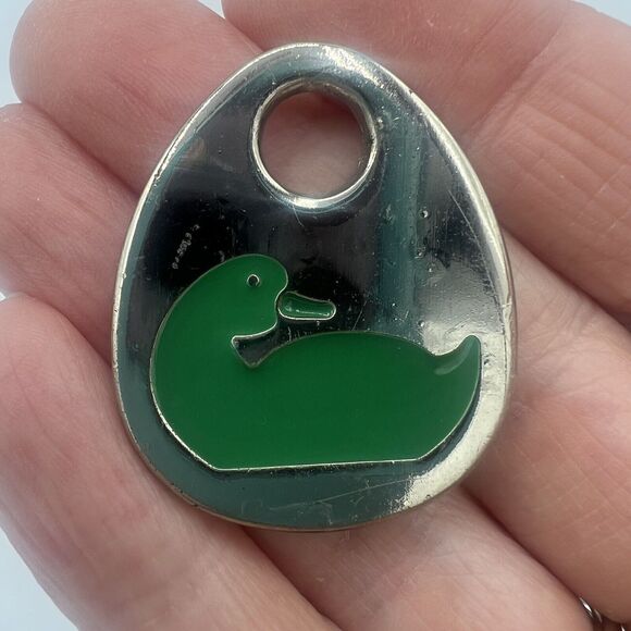 Dooney & Bourke Charm Replacement Hang Tag FOB Silver Duck - Picture 1 of 7